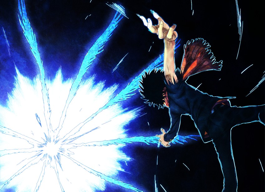kamijou touma and archangel gabriel (toaru majutsu no index and 1 more) drawn by gazing_eye and haimura_kiyotaka
