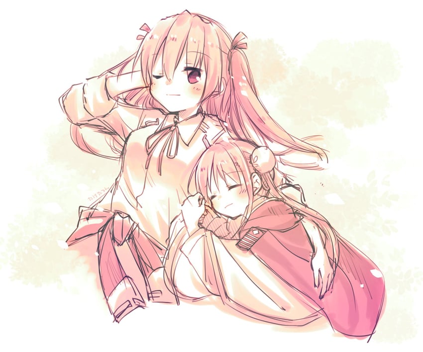 kunimi tama and aikawa megumi (heaven burns red) drawn by taketatsu_(bamboo_stand09)