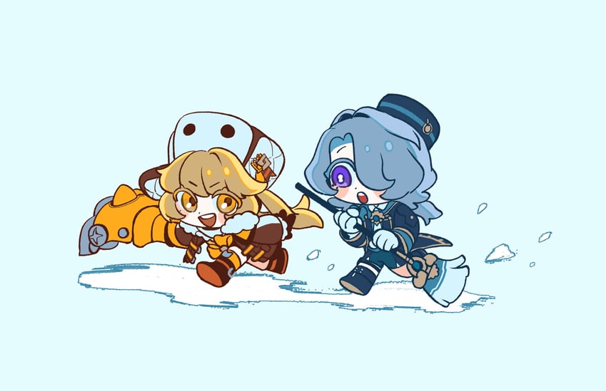 misha and hook (honkai and 1 more) drawn by kimino_tamago