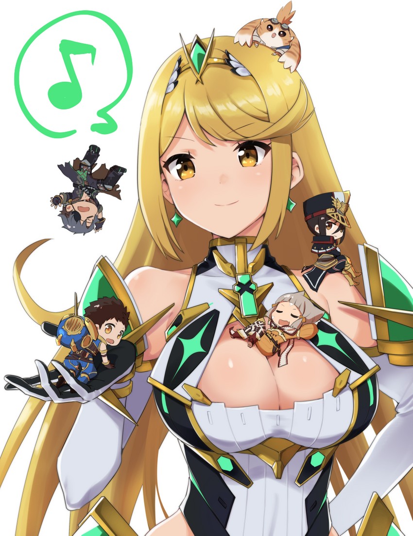 mythra, nia, rex, morag ladair, zeke von genbu, and 1 more (xenoblade chronicles and 1 more) drawn by mokki_(smtkmokki)
