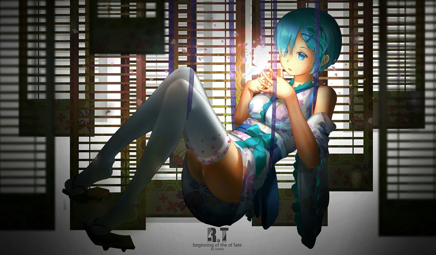 rem (re:zero kara hajimeru isekai seikatsu) drawn by luomo
