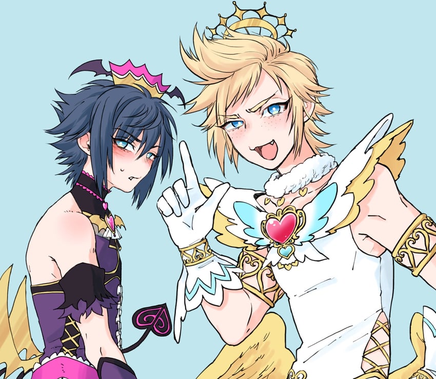 noctis lucis caelum, kurosu aroma, prompto argentum, and shiratama mikan (final fantasy and 3 more) drawn by gedougawa
