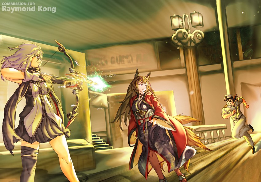 commander, enterprise, amagi, and majima goro (azur lane and 2 more) drawn by psychowolf