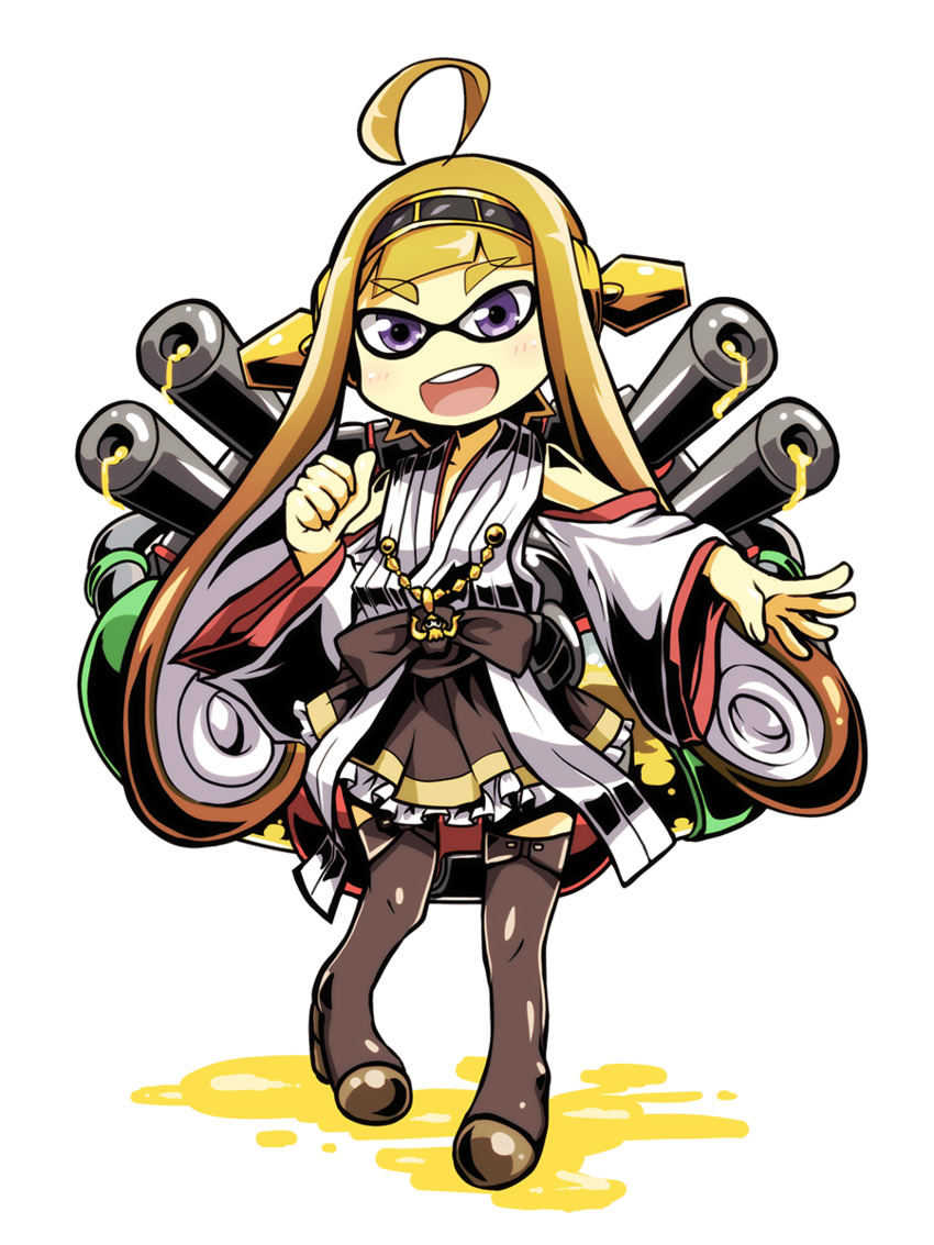 inkling player character and kongou (kantai collection and 2 more) drawn by tanashi_(mk2)