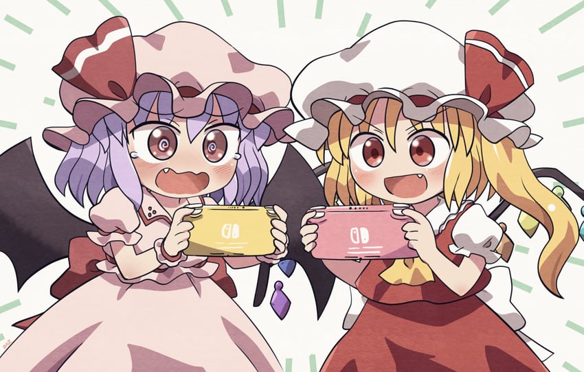 remilia scarlet and flandre scarlet (touhou) drawn by rokugou_daisuke