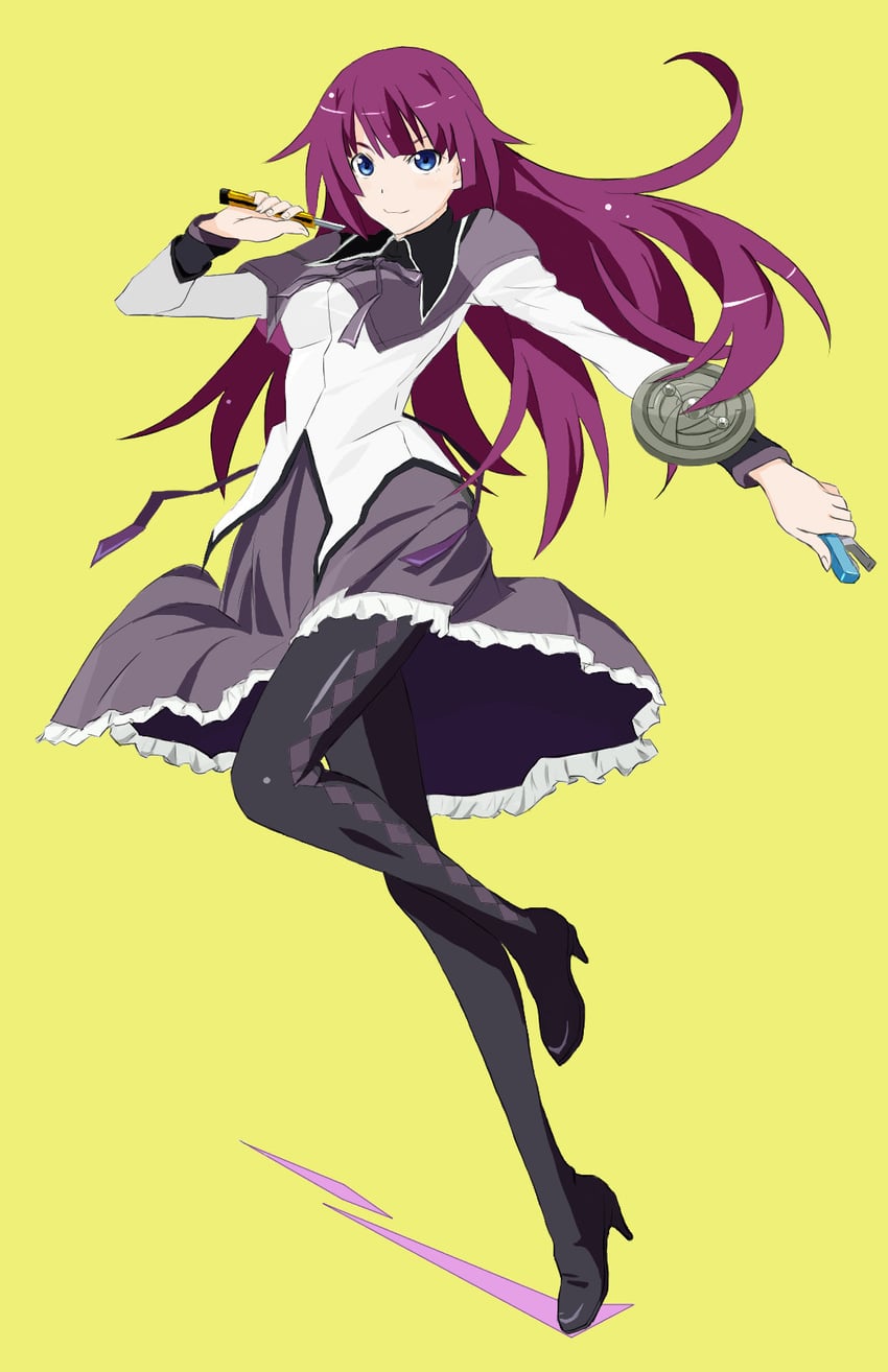 akemi homura, senjougahara hitagi, and saitou chiwa (mahou shoujo madoka magica and 3 more) drawn by emanon_(drowningnoname71)