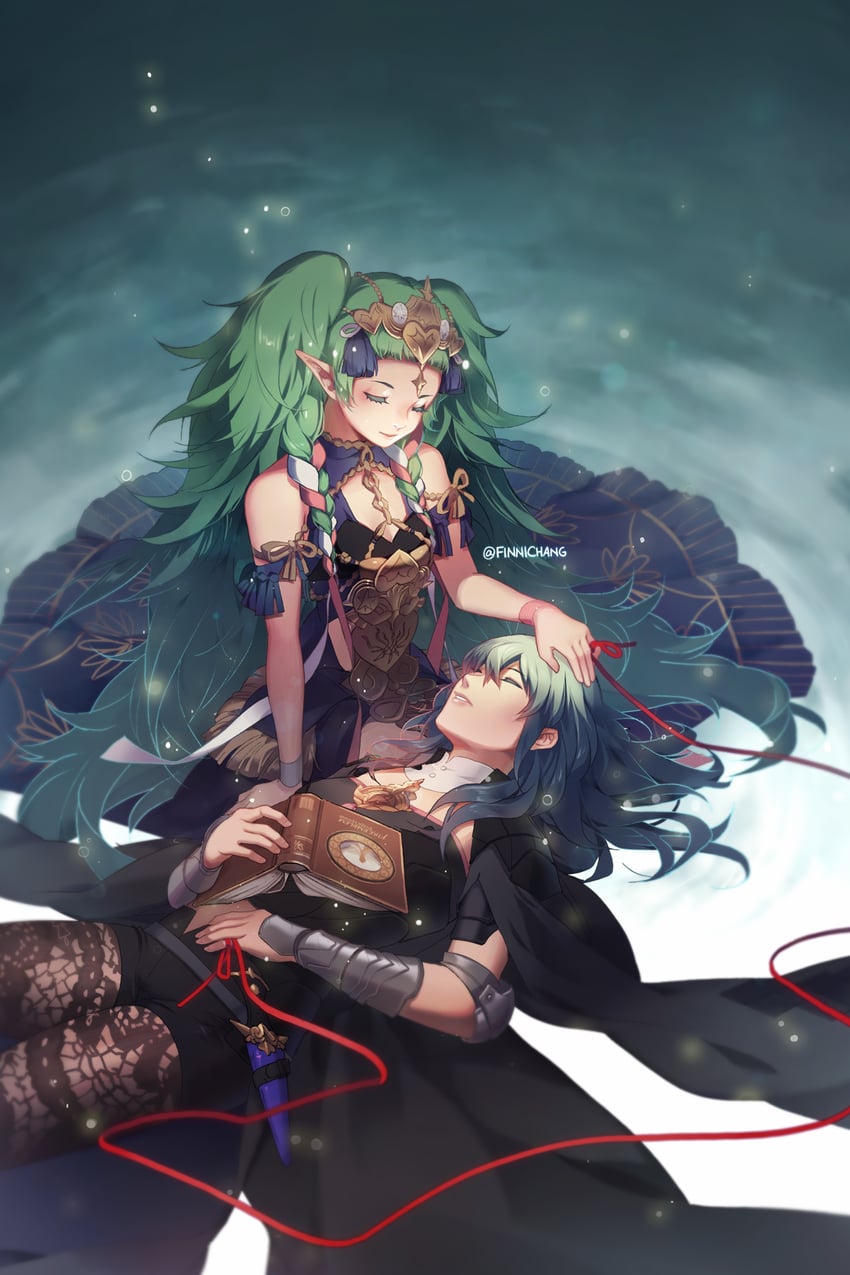 female byleth and sothis (fire emblem and 1 more) drawn by finni_chang