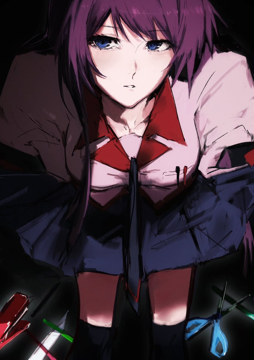 senjougahara hitagi (monogatari and 1 more) drawn by moku_(muooku)