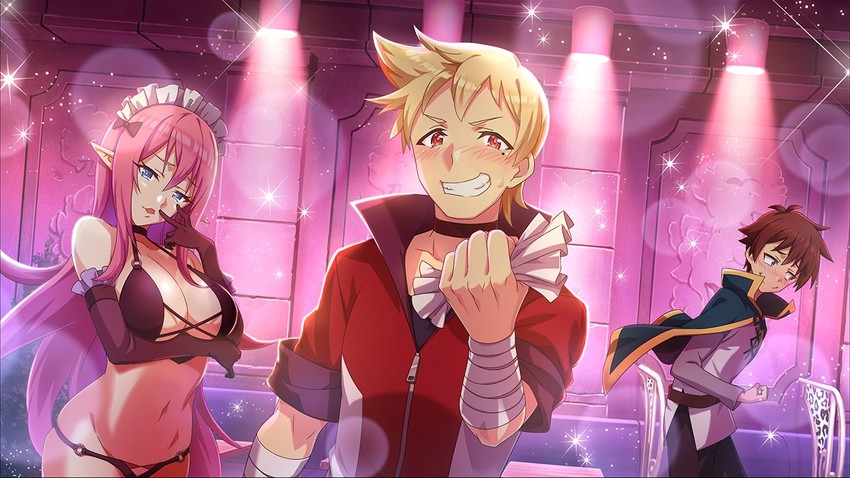 satou kazuma, dust, and uketsuke succubus (kono subarashii sekai ni shukufuku wo! and 1 more)