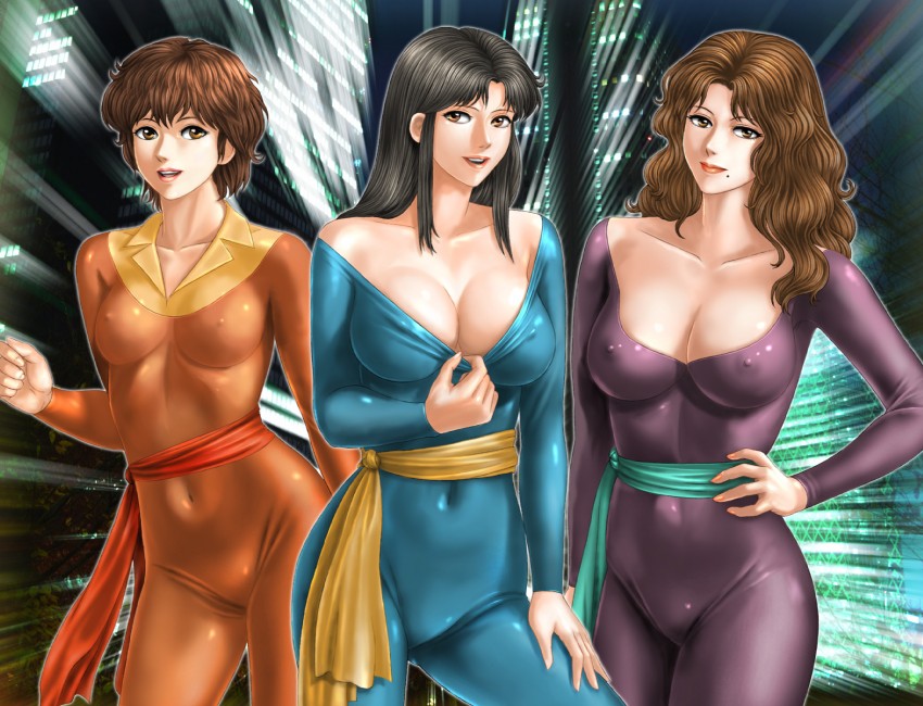 kisugi hitomi, kisugi rui, and kisugi ai (cat's eye) drawn by toten_(der_fuhrer)