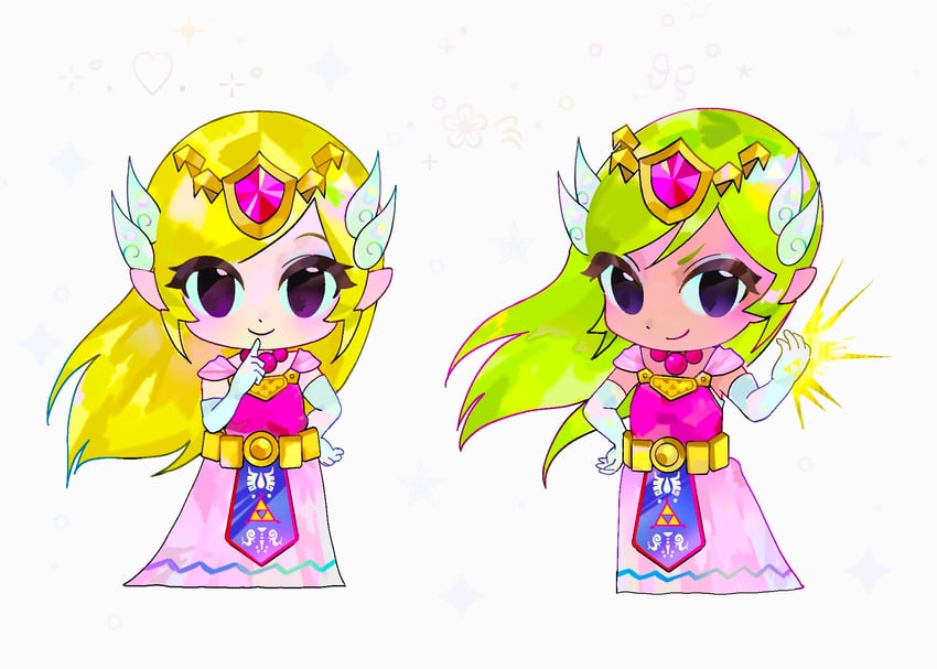 princess zelda and toon zelda (the legend of zelda and 1 more) drawn by tonta_(tonta4u)