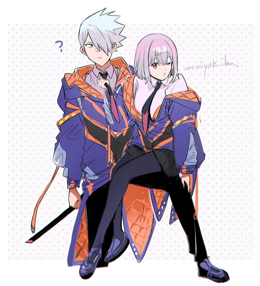 shinjou akane and anti (gridman universe and 1 more) drawn by aki_(neyuki41028)