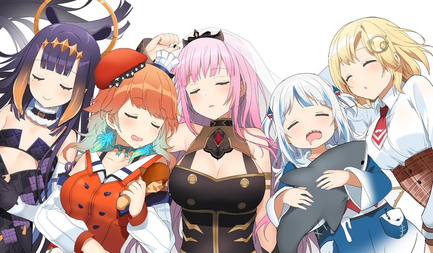 gawr gura, mori calliope, ninomae ina'nis, takanashi kiara, and watson amelia (hololive and 1 more) drawn by kurot