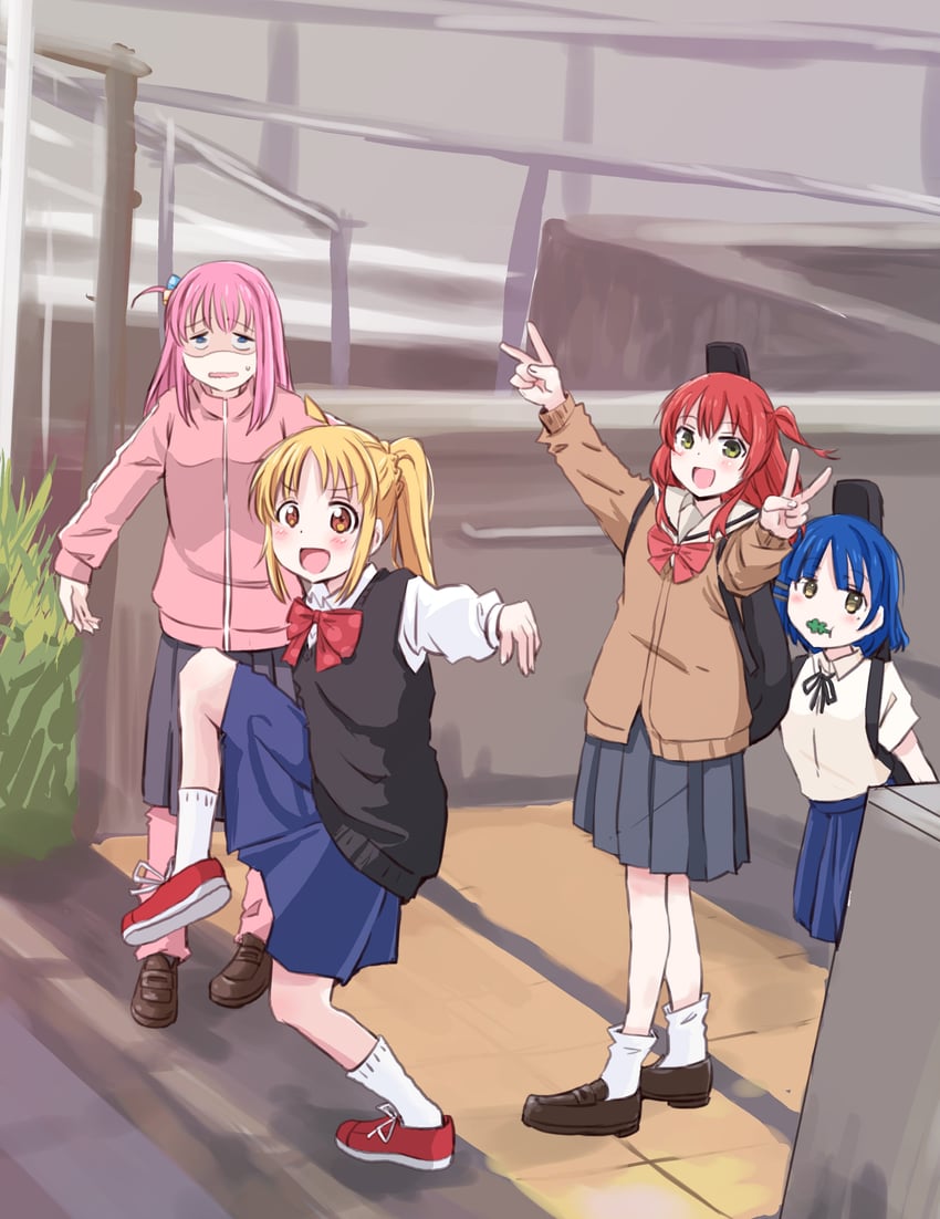 gotoh hitori, kita ikuyo, ijichi nijika, and yamada ryo (bocchi the rock!) drawn by maruyo