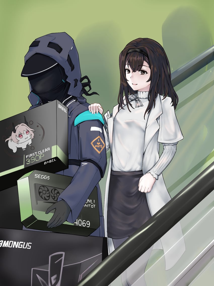 doctor, theresa, priestess, and doro (arknights and 3 more) drawn by 3_iq_tuna