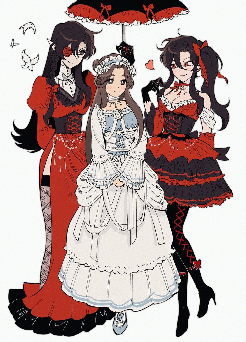 xie lian, hua cheng, and san lang (tianguan cifu) drawn by gatan666