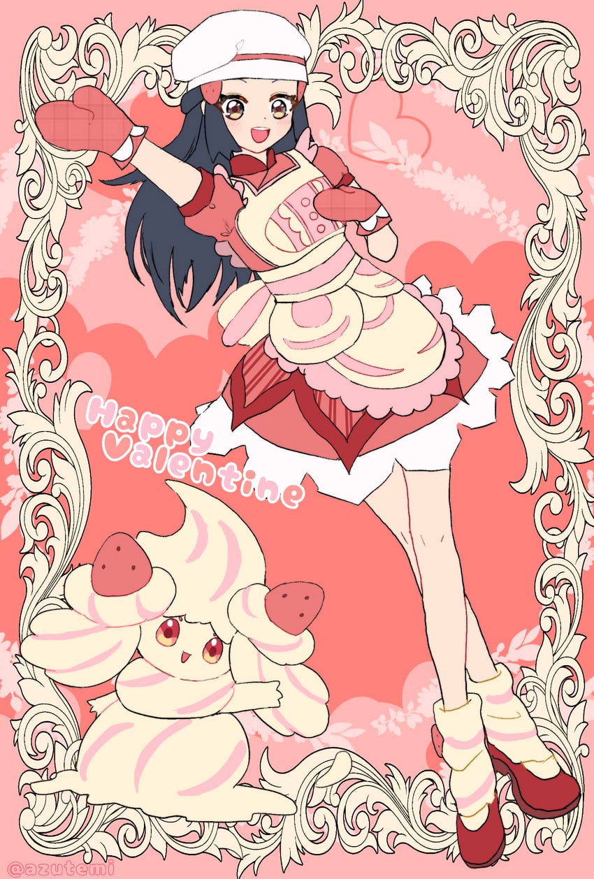 alcremie and dawn (pokemon and 1 more) drawn by hiki_azumi