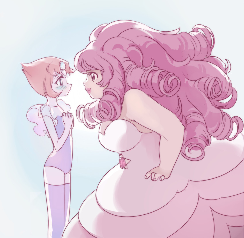 pearl and rose quartz universe (steven universe) drawn by chuong