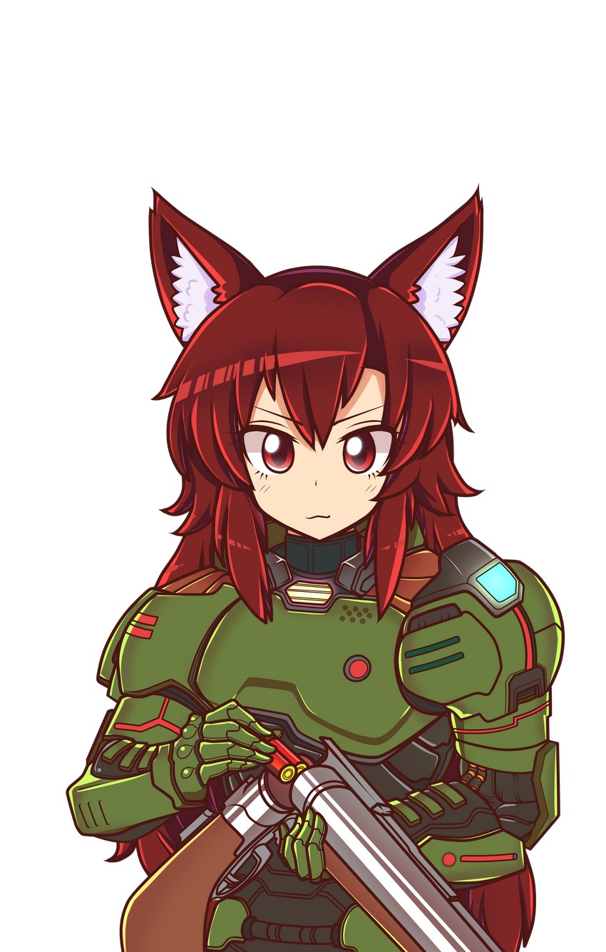 imaizumi kagerou and doomguy (touhou and 1 more) drawn by majormilk