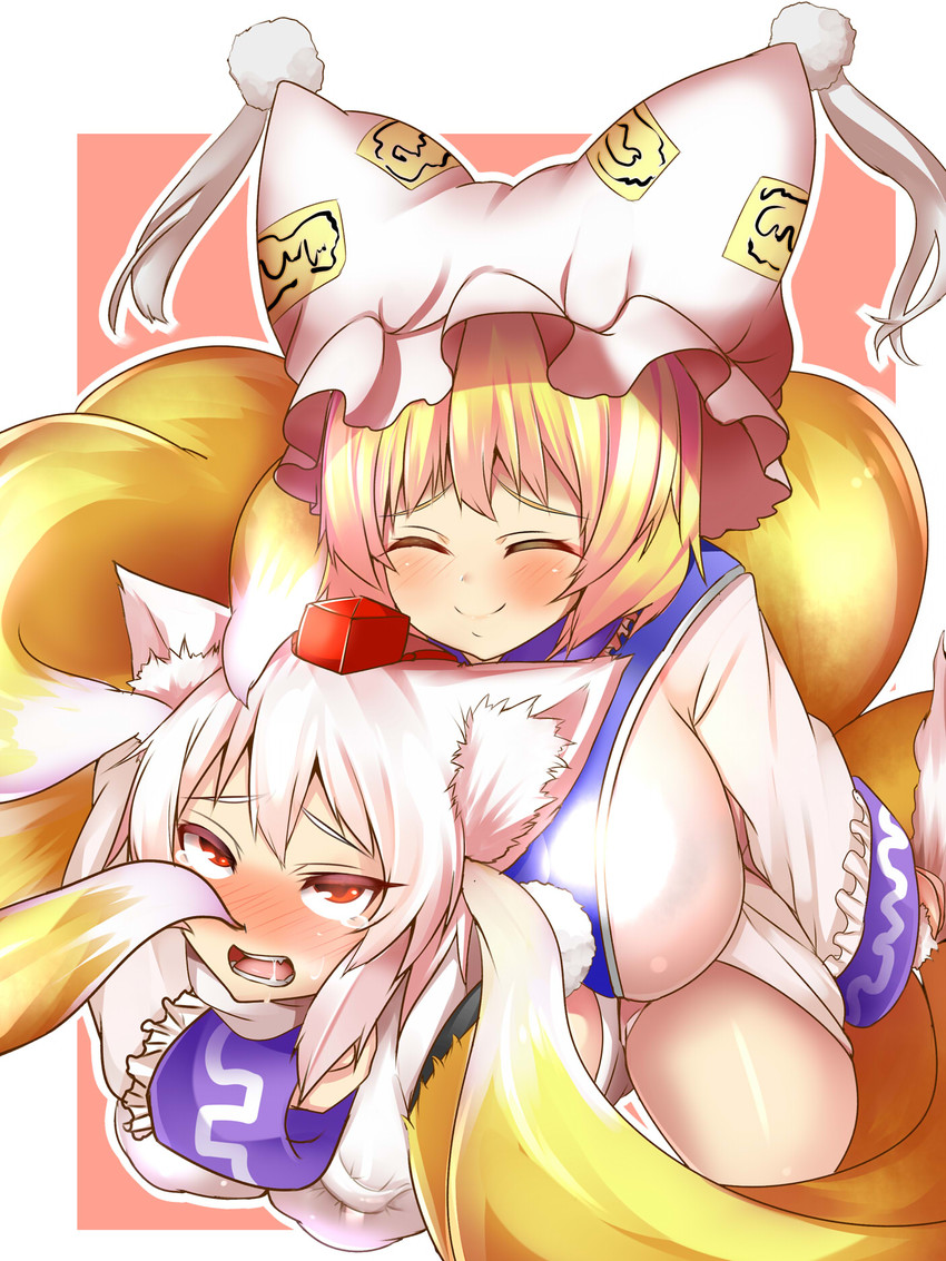 inubashiri momiji and yakumo ran (touhou) drawn by wildcat_(kusonemi)