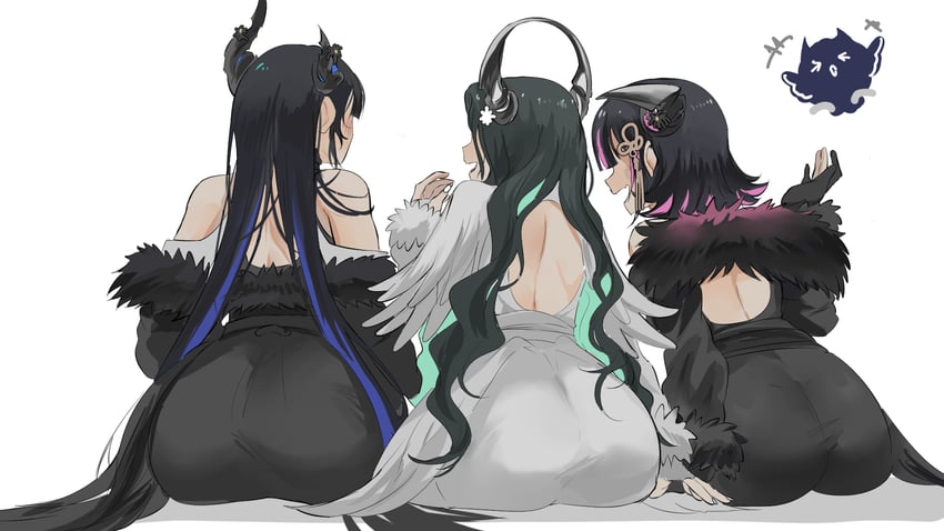 nerissa ravencroft, jailbird, aradia ravencroft, and malpha ravencroft (hololive and 1 more) drawn by set7
