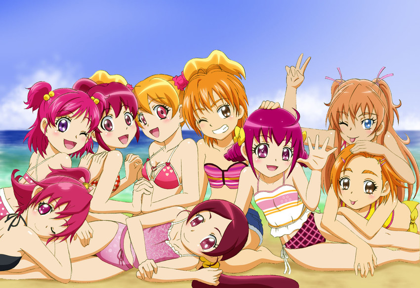 houjou hibiki, aida mana, hoshizora miyuki, misumi nagisa, hanasaki tsubomi, and 4 more (precure and 9 more) drawn by fuchi_(nightmare)