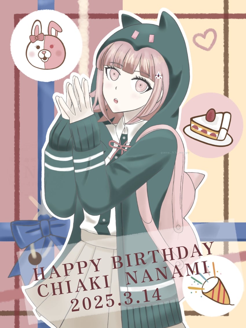 nanami chiaki and monomi (danganronpa and 1 more) drawn by me_tsupi