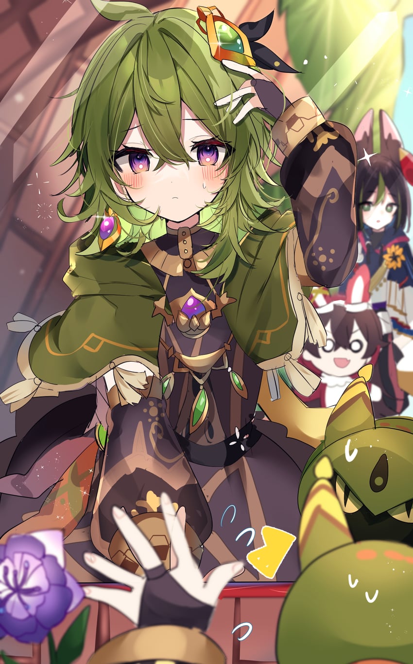 tighnari, collei, baron bunny, and cuilein-anbar (genshin impact) drawn by yuzukiyuno_(yunmu_g)