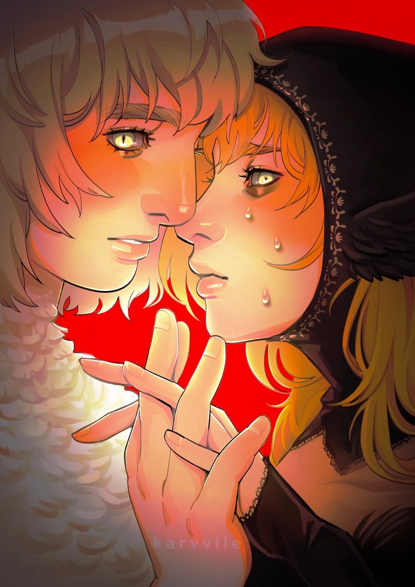 marcille donato and falin touden (dungeon meshi) drawn by karvviie