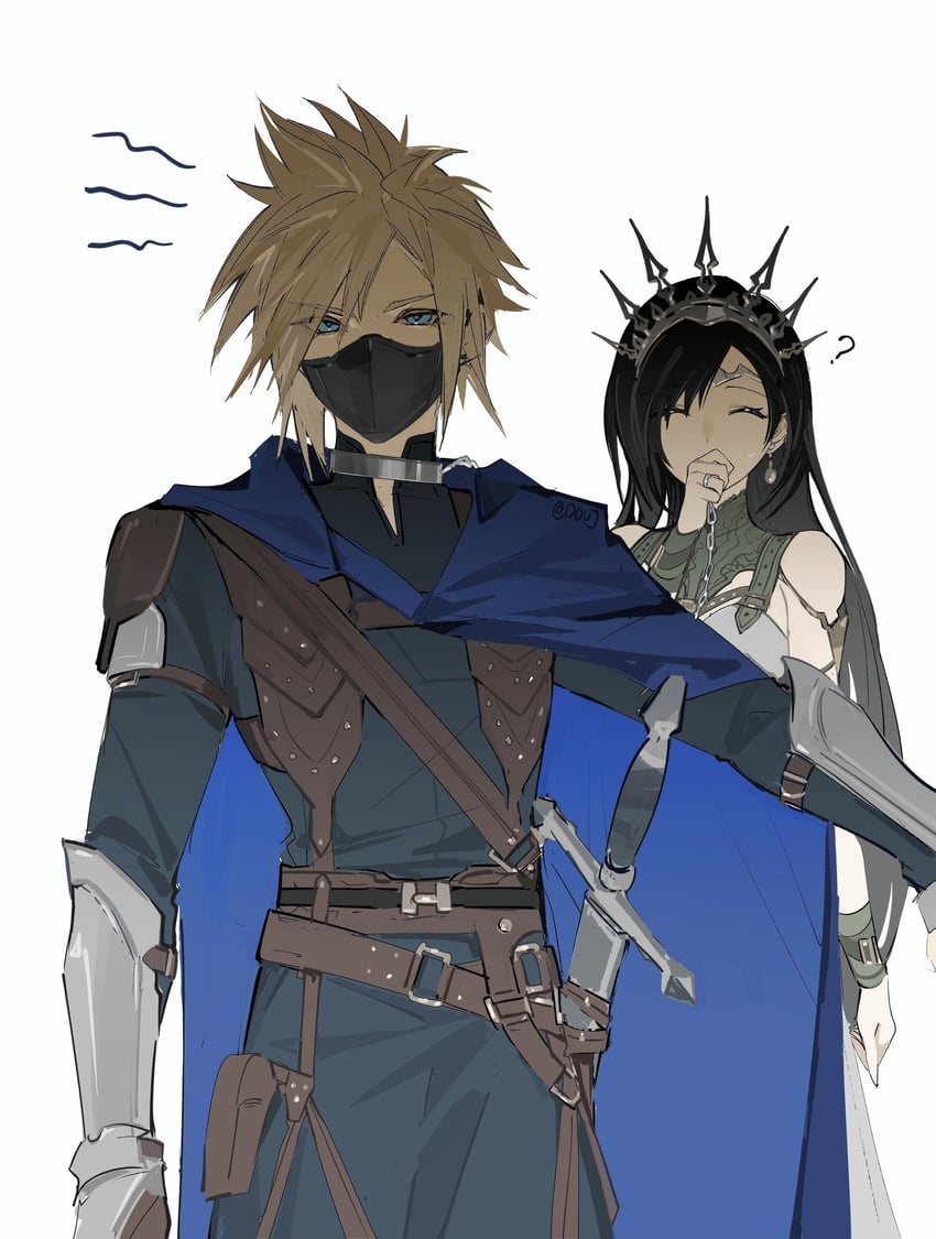 tifa lockhart and cloud strife (final fantasy and 3 more) drawn by duoj_ji