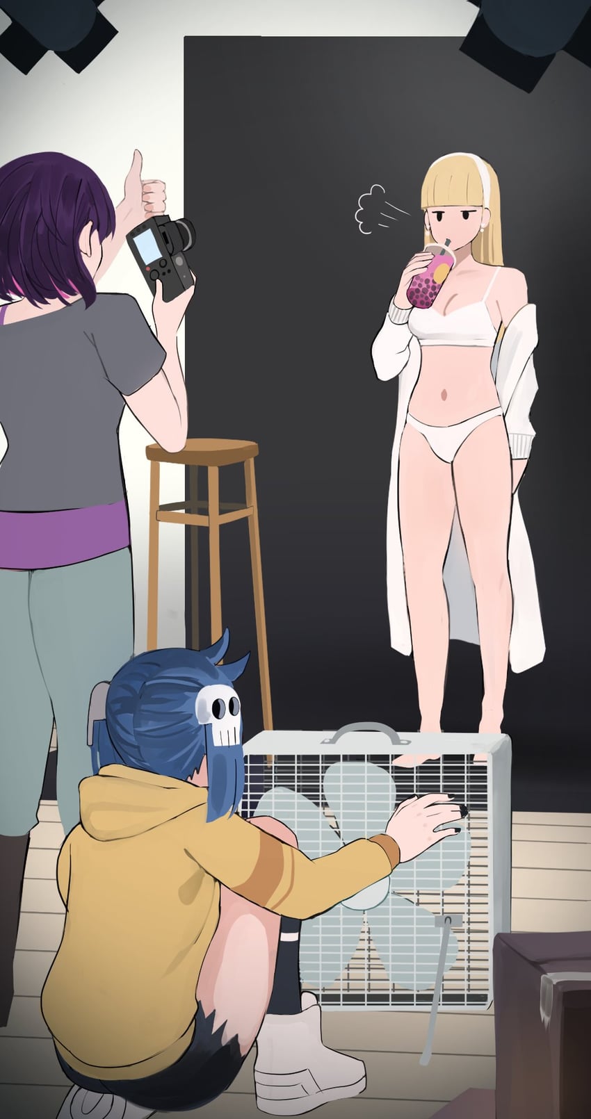 ji-yoon, claire volikova, and minori yume (original) drawn by jourd4n