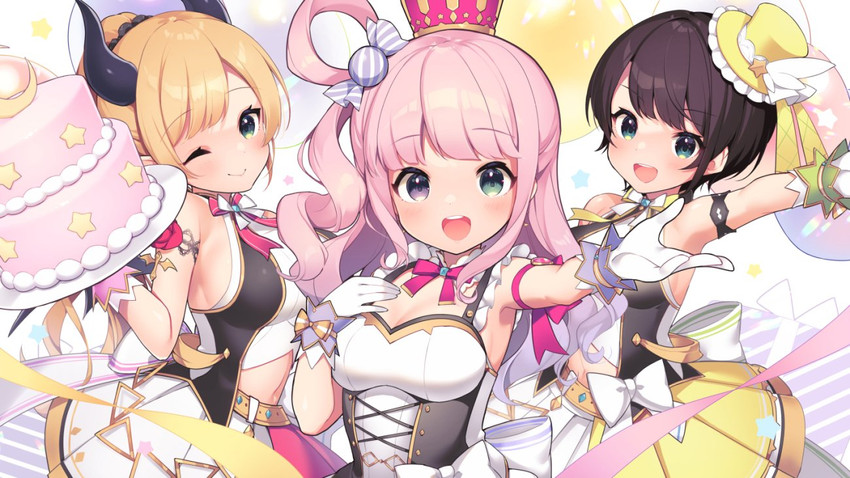 oozora subaru, yuzuki choco, and himemori luna (hololive) drawn by nyasunyadoora