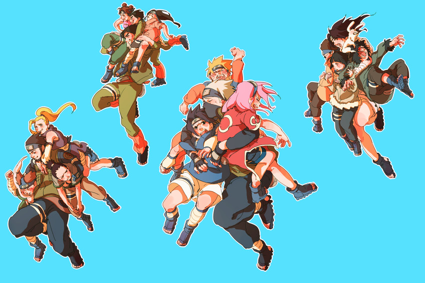 haruno sakura, uzumaki naruto, hyuuga hinata, uchiha sasuke, yamanaka ino, and 12 more (naruto) drawn by jump_(ah0029)