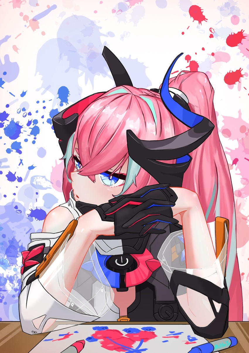 rozaliya olenyeva and delta (honkai and 1 more) drawn by cakypa