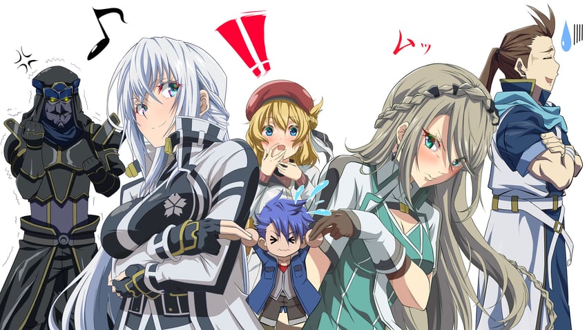 agnes claudel, shizuna rem misurugi, van arkride, elaine auclair, zin vathek, and 1 more (eiyuu densetsu and 2 more) drawn by honba_misaki