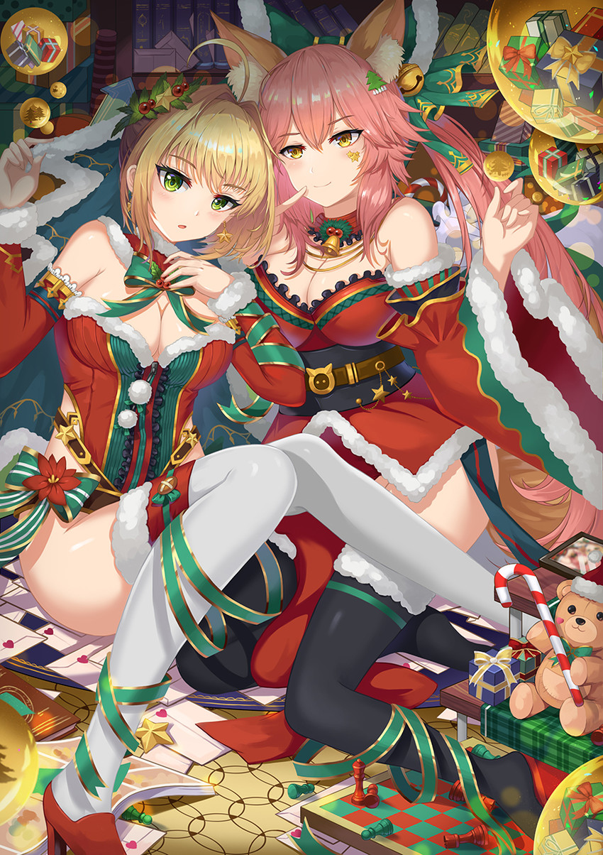 tamamo, tamamo no mae, and nero claudius (fate and 2 more) drawn by hongse_beiyu