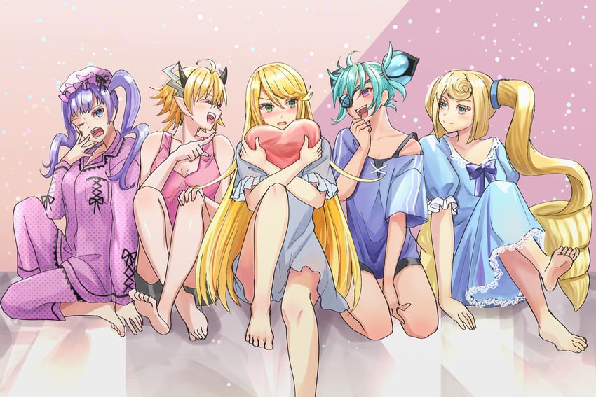 mythra, praxis, sheba, kora, and vale (xenoblade chronicles and 1 more) drawn by okurasato