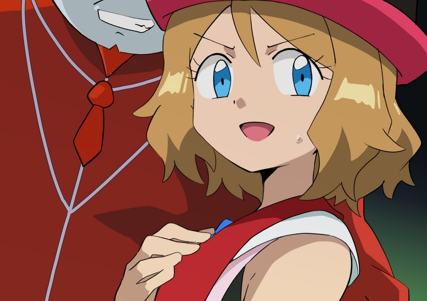 serena and xerosic (pokemon and 1 more) drawn by hitsugi_mc