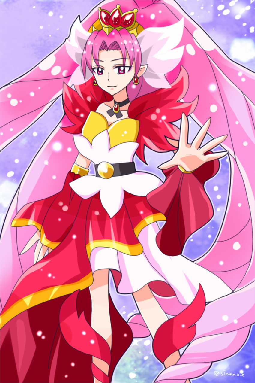 akagi towa and cure scarlet (precure and 1 more) drawn by siroko_x_x