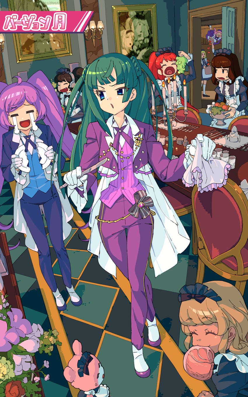 manaka laala, kurosu aroma, shiratama mikan, tsukikawa chili, gaaruru, and 5 more (pretty series and 1 more) drawn by masunikuru