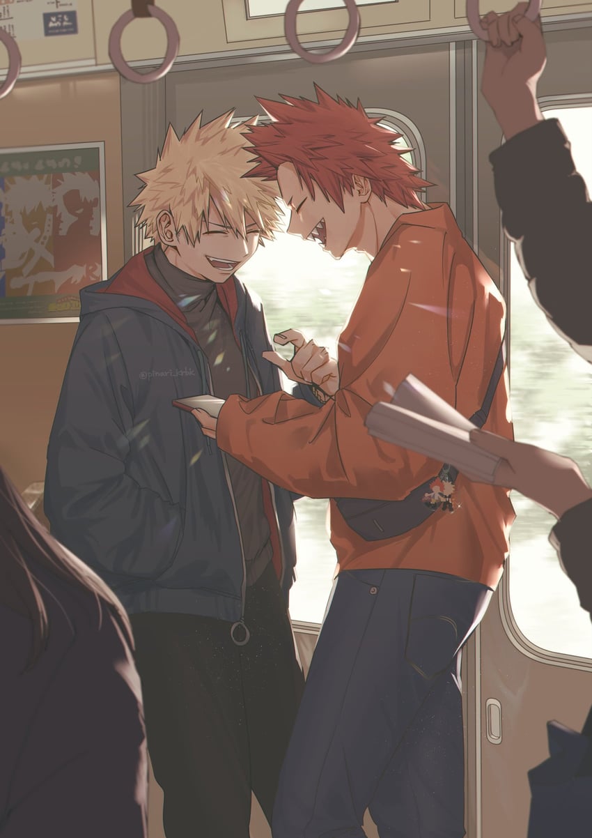 bakugou katsuki and kirishima eijiro (boku no hero academia) drawn by tsukota