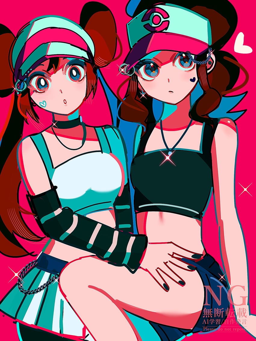rosa and hilda (pokemon and 2 more) drawn by nfvw2evamr86075