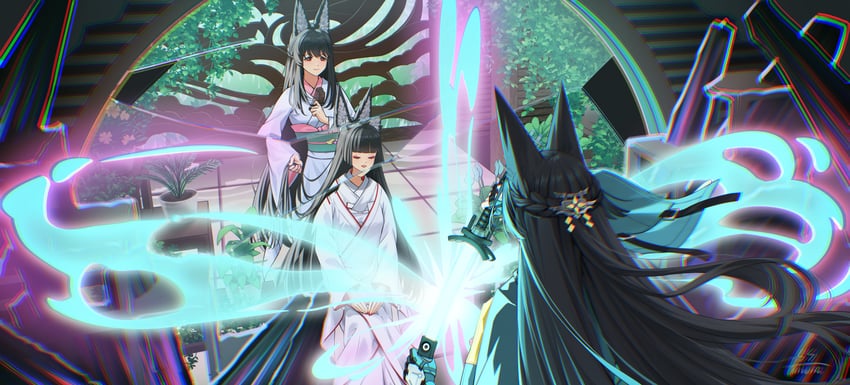 hoshimi miyabi and miyabi's mother (zenless zone zero) drawn by s-santora