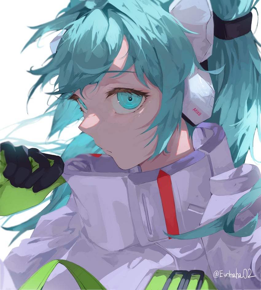 hatsune miku and racing miku (vocaloid and 1 more) drawn by niri_(eunhaha02)