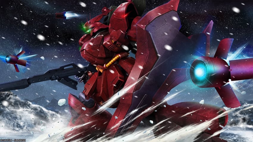 sazabi and prototype sazabi (gundam and 4 more) drawn by tenjin_hidetaka