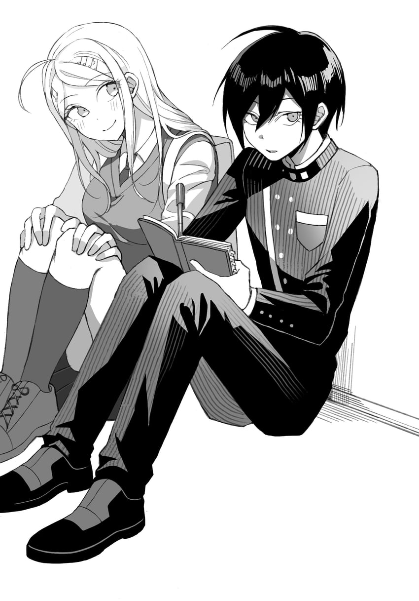 saihara shuichi and akamatsu kaede (danganronpa and 1 more) drawn by lull_brook_(brookuu)