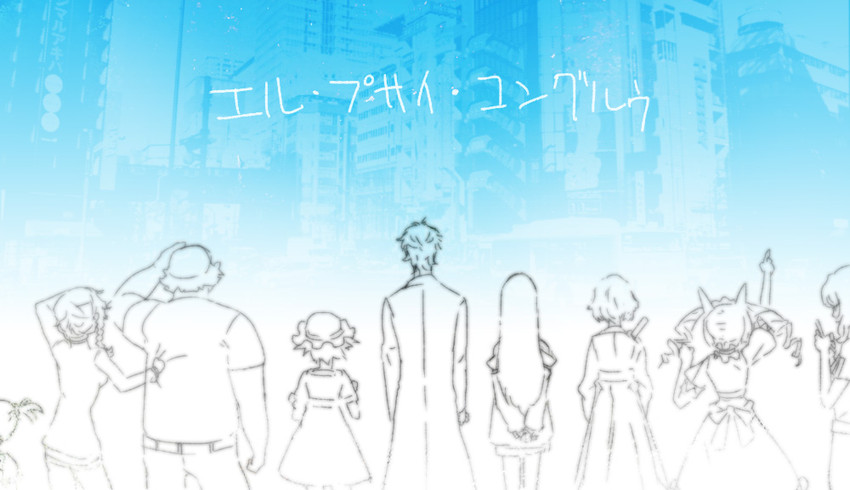 makise kurisu, okabe rintarou, shiina mayuri, amane suzuha, urushibara luka, and 4 more (steins;gate) drawn by huke