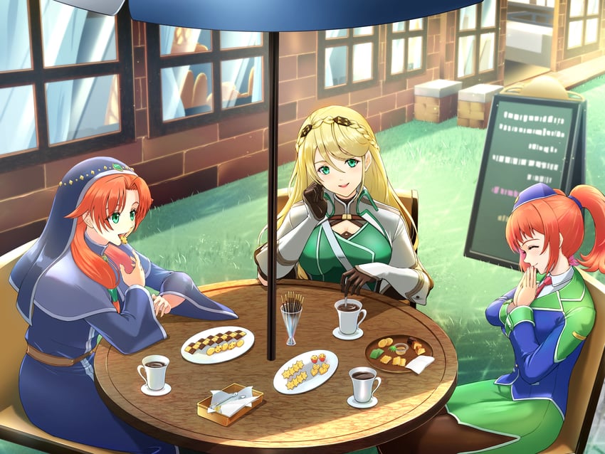 elaine auclair, ries argent, and fran seeker (eiyuu densetsu and 5 more) drawn by chiga_akira