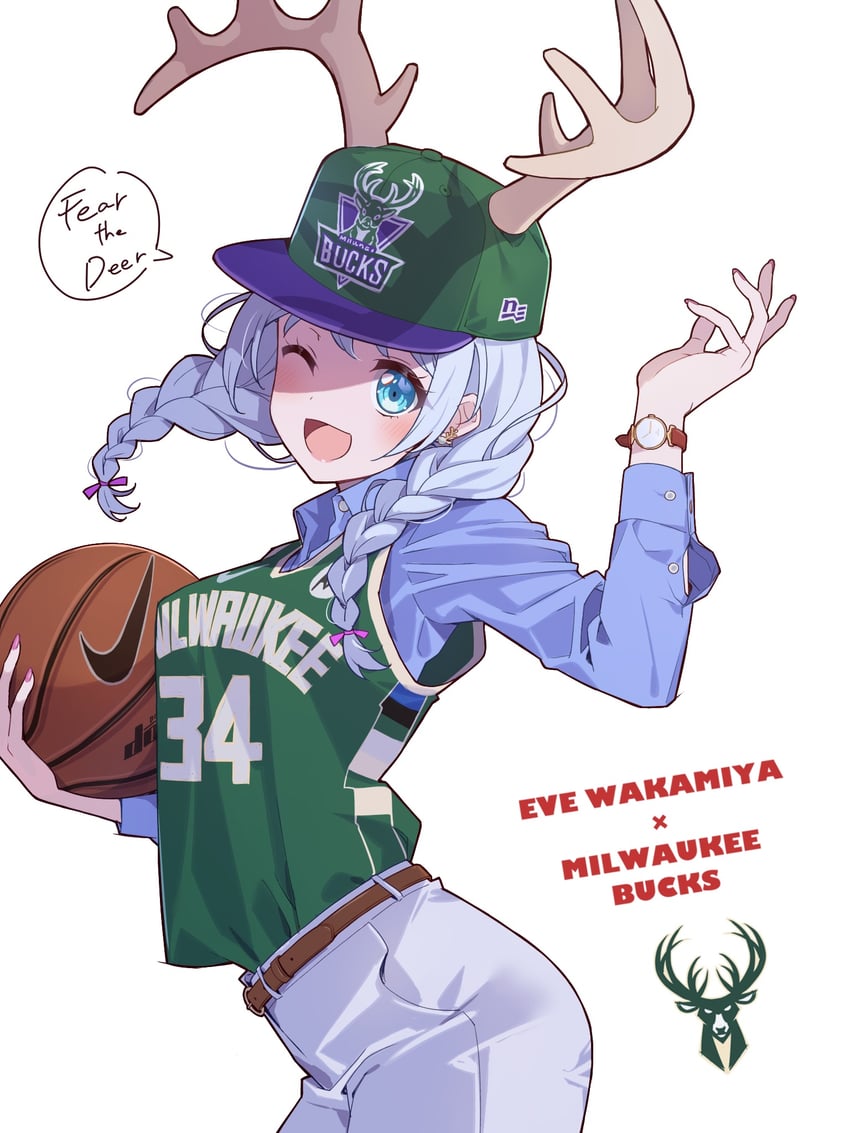 wakamiya eve and giannis antetokounmpo (bang dream! and 3 more) drawn by yazawa_happyaro
