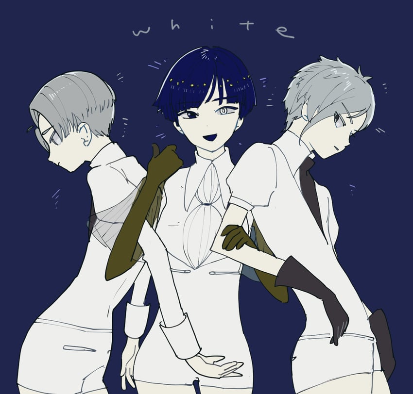 phosphophyllite, antarcticite, and cairngorm (houseki no kuni) drawn by marusi_y